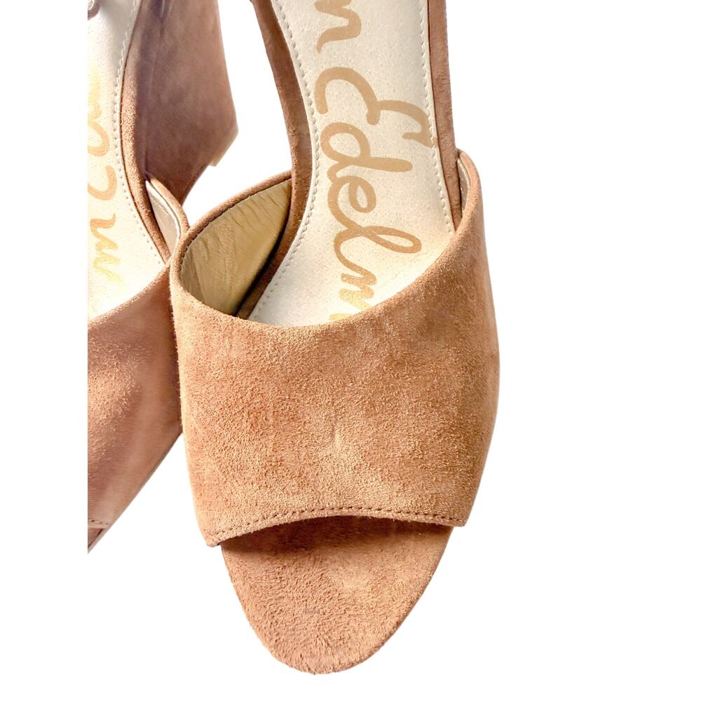 Sam Edelman Raven Wedge Sandal Suede Tan Brown Peep Toe Ankle Strap Size 7.5 NIB - Picture 5 of 10